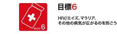目標6　HIV/エイズ、マラリア、その他の病気が広がるのを防ごう